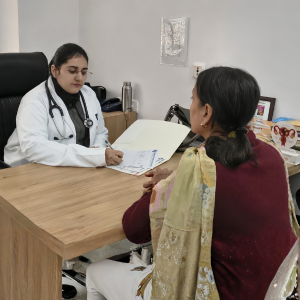 Female patient receiving chronic condition management guidance from doctor